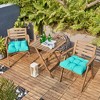 ARTPLANT Outdoor Dinning Seat Pads Cushions with Tie 19"x19"x4",Square Wicker Outdoor Tufted Chair Cushion,Set of 2 - 2 of 4
