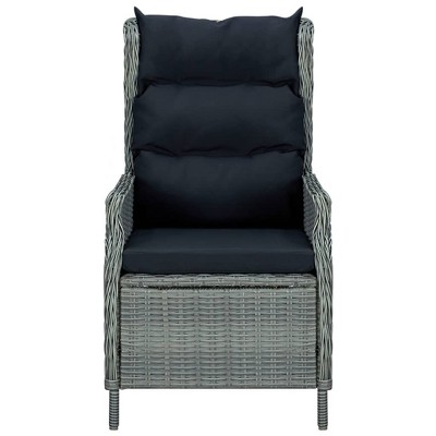 vidaXL Garden Chair Light Grey Round PE rattan Standard Garden Chair