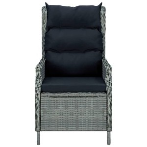 vidaXL Garden Chair Light Grey Round PE rattan Standard Garden Chair - 1 of 4