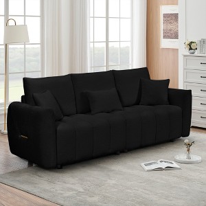 NicBex Couches for Living Room 38.1" Cloud Single Sofa Chair Teddy Fabric Upholstered 1-seat Modern Lounge Chair Sofa with a Pillow - 1 of 4