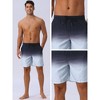 INSPIRE CHIC Men's Gradient Color Drawstring Elastic Waist Lining Summer Swimming Trunks - 4 of 4