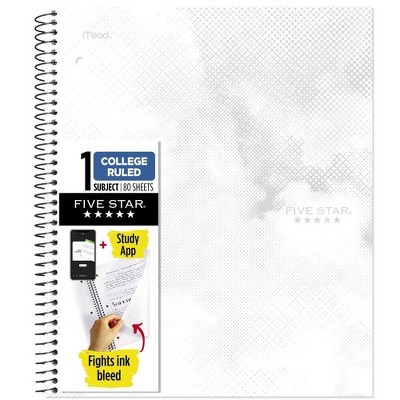 Five Star Active Subject Notebook 80ct White