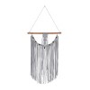 Olivia & May 44" x 20" Cotton Macrame Intricately Weaved Wall Decor with Beaded Fringe Tassels Gray : Bohemian Style Vertical Artwork - 3 of 4