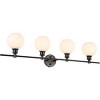 Elegant Lighting Collier 4 light Black and Frosted white glass Wall sconce - 4 of 4