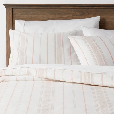 Full/Queen Warm Stripe Family-Friendly Duvet & Sham Set - Threshold™