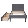 NicBex Twin Size Upholstered Platform Bed Frame with Linen Tufted Headboard and 2 Drawers,Wood Slats Support,No Box Spring Needed,Easy Assembly - 3 of 4