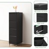 NicBex 4 Drawer Mobile File Cabinet with Lock and Casters,Office Cabinet with Handle Free Design,Modern Cabinet,Filing Cabinet for Home Office,Black - 4 of 4