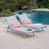 Salton Set of 2  Aluminum Mesh Loungers - Gray/Dark Gray - Christopher Knight Home - 2 of 4