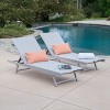 Salton Set of 2  Aluminum Mesh Loungers - Gray/Dark Gray - Christopher Knight Home - image 2 of 4