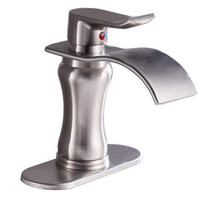 BWE Waterfall Single Hole Single-Handle Low-Arc Bathroom Faucet With Suppy Line - 1 of 4