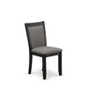 East West Furniture,Modern Dining Chairs - Dark Gotham Grey Linen Fabric Seat and High Chair Back (Set of 2) - 4 of 4