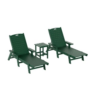 WestinTrends 3 Pieces Set Poly Adirondack Outdoor Chaise Lounges with Side Table - 1 of 4