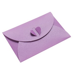 Unique Bargains Mini Envelopes Heart Clasp Cute Present Card Holder for Wedding Greeting Party 50Pcs - 1 of 4