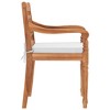 Garden Chair Set of 2 Brown Teak wood and cotton Standard vidaXL - 4 of 4