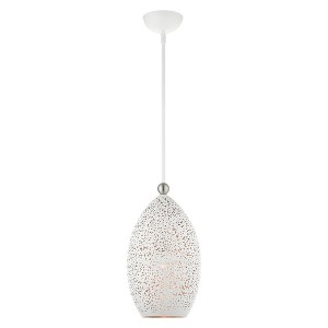 Livex Lighting Charlton 1 - Light Pendant in  White/Brushed Nickel - 1 of 4