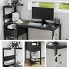 Grungis Office Desk with Storage Shelves and Power Outlet,Small Desk  with USB Ports Charging Station,Computer Desk for Home Office,Company - 4 of 4