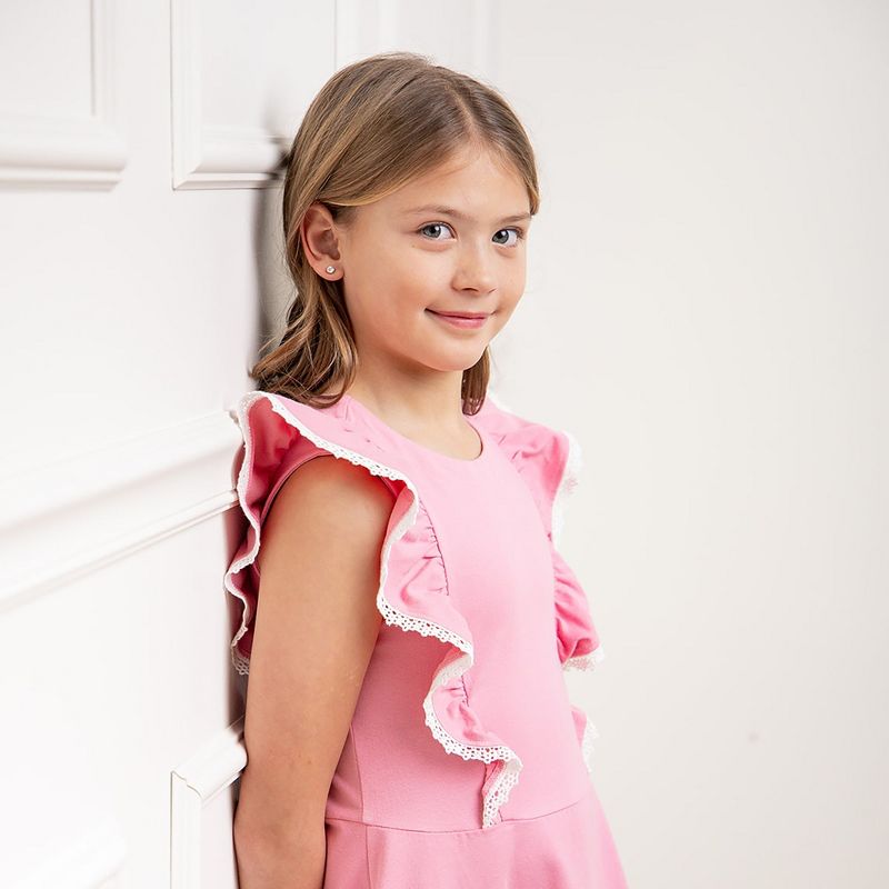 Hope & Henry Girls' Sleeveless Knit Pinafore Dress, Kids, 3 of 9