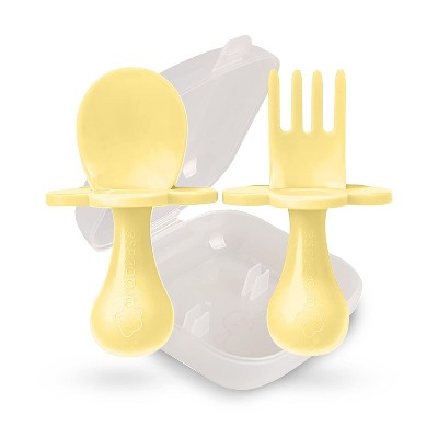 Baby Spoon & Fork Toddler Utensils Self Feeding Silicone Training Cutlery  Set