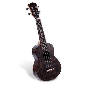 Pyle Traditional 4-String Soprano Ukulele - Natural Finish, - 1 of 4