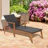 Tangkula Adjustable Patio Rattan Lounge Chair  Recliner Outdoor Chaise Acacia Wood Frame - 3 of 4