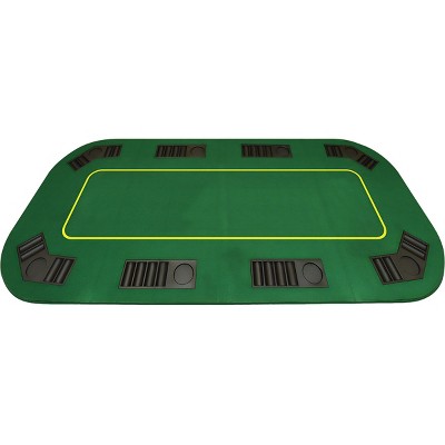 Green Oval 8-Player Folding Poker Table Topper with Chip Trays