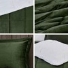 Sapphtopaz Bedding Quilt Set Solid Print Down Alternative Cozy Berber Solid Reversible Quilt Set with Throw Pillow 4 Piece - 4 of 4