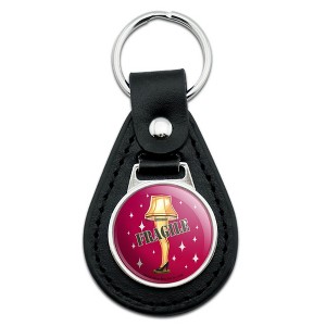 A Christmas Story Fragile Black Leather Keychain - 1 of 4