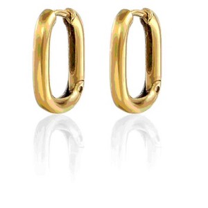 Hollywood Sensation 18K Gold Plated Rectangle Hoop Earrings – Sleek & Stylish 0.90 Inches Gold - 1 of 4