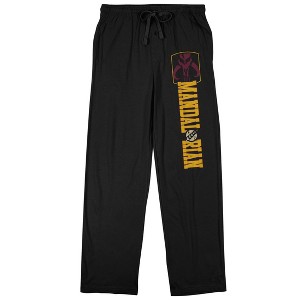 Mandalorian Bantha Skull Logo Men's Black Sleep Pajama Pants - 1 of 2