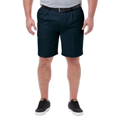 Haggar Men's Cool 18 Pro Big & Tall Pleated Front Short 50 X 10.5 - Navy :  Target