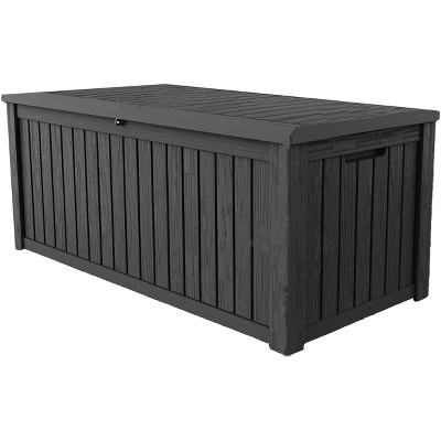 BI&SEA 180 Gallon Waterproof Deck Box-148A,Lockable Resin Storage Box for Patio Furniture Cushions Garden Tools and Outdoor Delivery Storage
