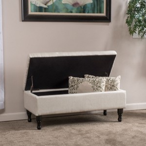 Classic Rectangle Storage Hilton Ottoman for living room,white-Christopher Knight Home - 1 of 4