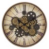 FURNIinspire Wall Clocks Round Gear Mechanism Hanging Clock Living Room Decorative Timepiece Home Vintage Wall Decor, Brown, 20"*20"*2.5" - 2 of 4