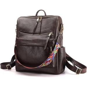 MaseiKar Women Backpack Purse Fashion Leather Designer Ladies Convertible School College Shoulder Bags with Colorful Strap - 1 of 4