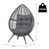 Patio Wicker Egg Chair w/ Soft Cushion,Outdoor / Indoor Patio Chair, PE Plastic Rattan Furniture with Adjustable Height Feet Pads - 3 of 4