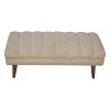 TiramisuBest Contemporary Bench in Silver Metal and Camel Faux Leather, 18.0"L Entryway Bench - 2 of 4
