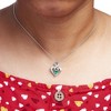 Haus of Brilliance Silver 6x4mm Pear Emerald and Diamond Accent Heart Pendant Necklace - 4 of 4