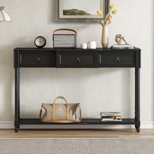 CAVINAS 52 inch Console Table with 3 Drawers,Rustic Entryway Table with Long Shelf for Living Room,Hallway - 1 of 4