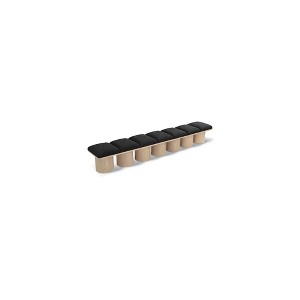 Meridian Furniture,Pavilion Black Boucle Fabric Bench - 1 of 4