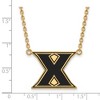Black Bow Jewelry 14k Yellow Gold Plated Sterling Silver Xavier Musketeers NCAA Necklace 18 Inch - 2 of 4