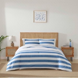 Tommy Bahama 3pc Awning Striped Comforter Set Blue - 1 of 4