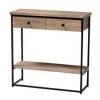 Silas Wood and Metal 2 Drawer Console Table Natural Brown/Black - Baxton Studio - 2 of 4