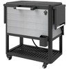 Outsunny 104 Quart Patio Cooler Cart, Outdoor Beverage Rolling Ice Chest with Bottle Opener and Shelves for Pool Deck BBQ Cookouts Party - 4 of 4