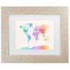 Trademark Fine Art Michael Tompsett Watercolor Political World Map Matted Framed Art - 2 of 4