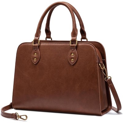 Purses and Handbags for Women, Vintage-Style Leather Top Handle Shoulder Bag Satchel Tote
