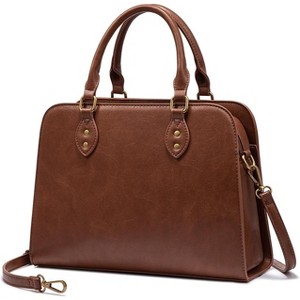 Purses and Handbags for Women, Vintage-Style Leather Top Handle Shoulder Bag Satchel Tote - 1 of 4