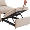PAGED Single Sofa with Storage Pocket, Tufted Pull-Out Sofa Bed with Adjustable Backrest and Pillows, Convertible Chaise Lounge for Living Room - 3 of 4