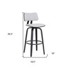 HomeRoots 26" Light Gray And Black Fabric Swivel Low Back Counter Height Bar Chair - 3 of 4
