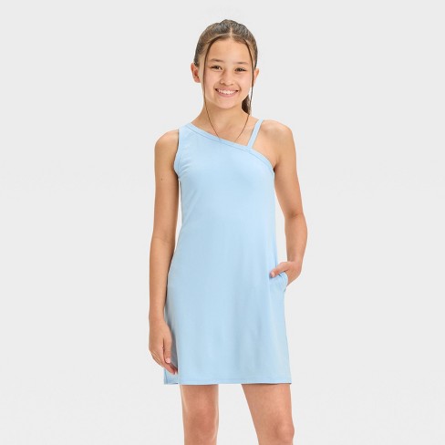 Girls' Asymmetrical Active Dress - All In Motion™ Light Blue Xxl : Target