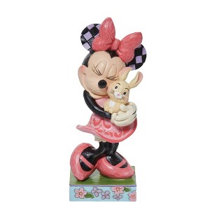 Jim Shore 5.25 In Sweet Spring Snuggles Minnie Holding Bunny Figurines - 1 of 4